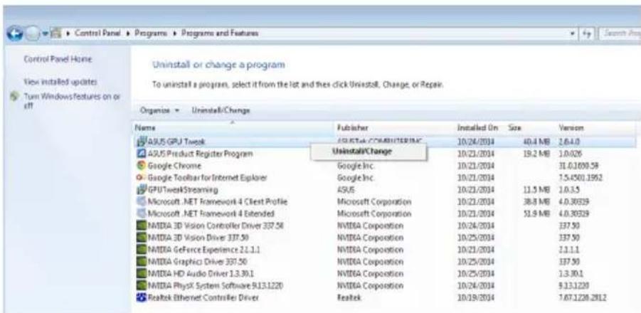 ASUS R72501GD5V2 - ASUS GPU Tweak verwijderen in Windows® 8.1 / 8 / 7 / Vista - 1