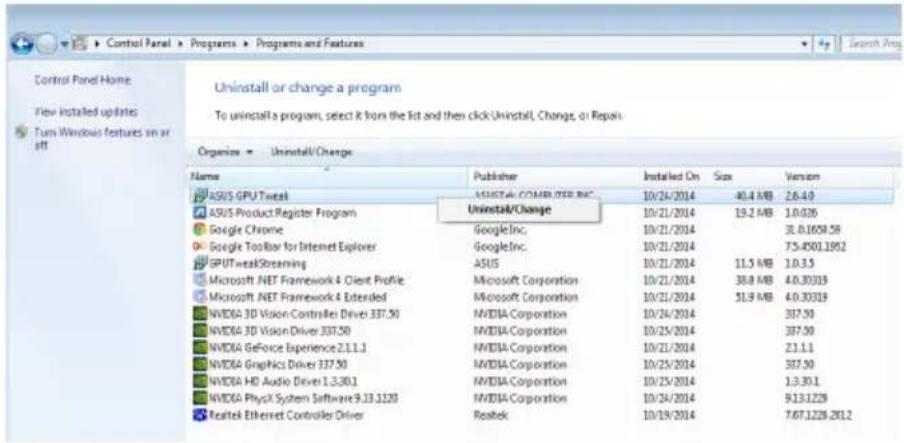 ASUS GTX960MOC2GD5 - Uklanjanje ASUS GPU Tweak u Windows 8.1 / 8 / 7 / Vista - 1