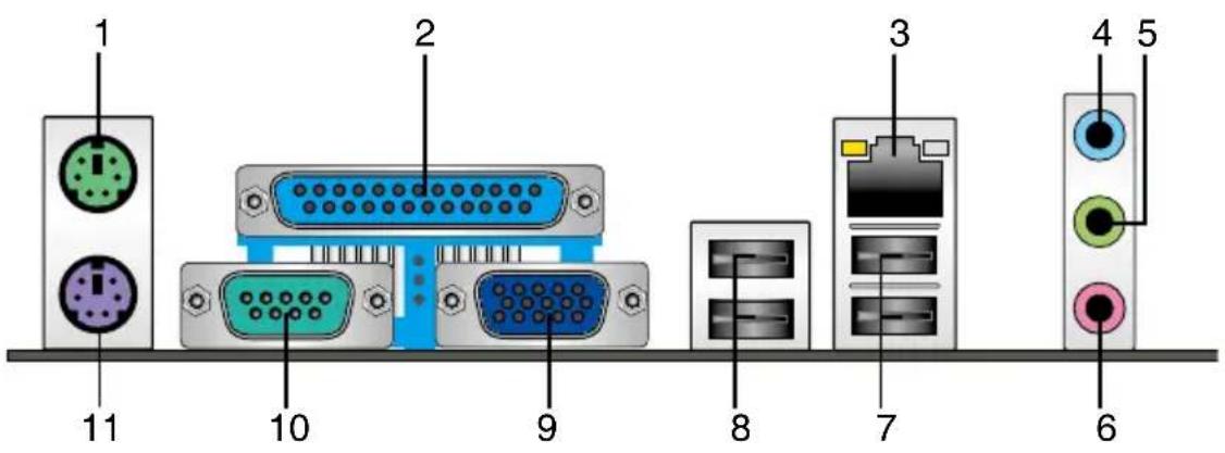 ASUS P8H61M LX PLUS R2.0 - 后侧面板接口 - 1