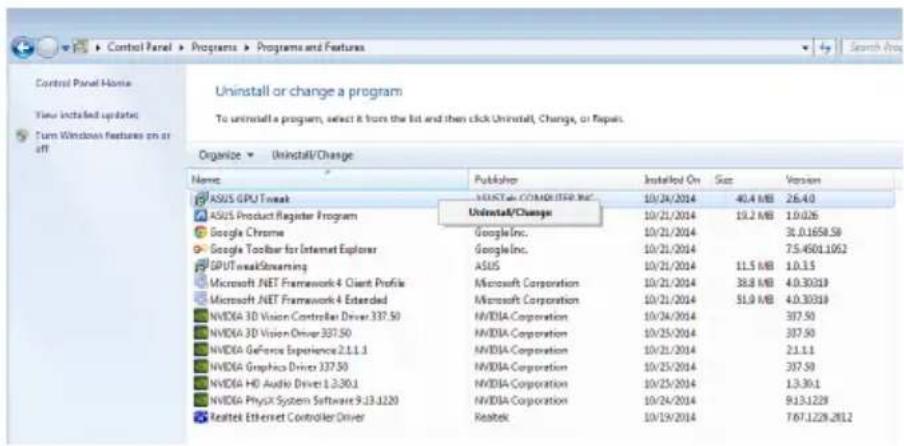 ASUS STRIXGTX950DC22GD5GAMING - 在Windows 8.1/8/7/Vista中移除華碩GPU Tweak - 1