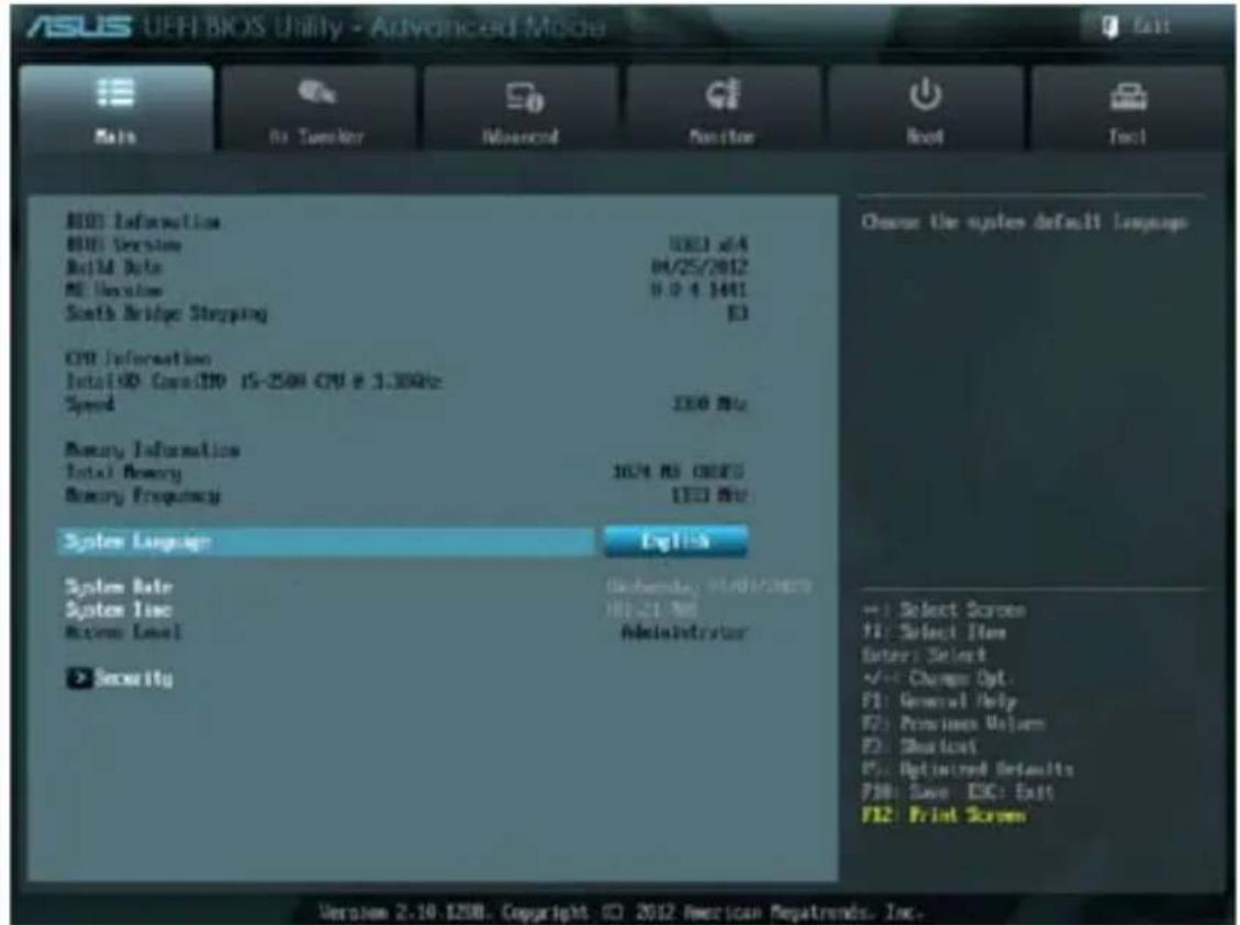 ASUS P8H61M LX3 PLUS R2.0 - 主菜单（Main） - 1