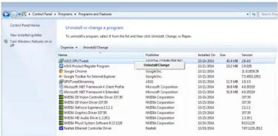 ASUS R7240OC4GD3L - Видалення ASUS GPU Tweak y Windows ^® 8.1 / 8 / 7 / Vista - 1