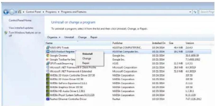 ASUS R72401GD3 - Κατάργηση του ASUS GPU Tweak στα Windows® 8.1 / 8 / 7 / Vista - 1