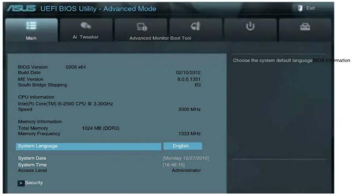 ASUS P8H61 PLUS R2.0 - 主菜单(Main) - 1
