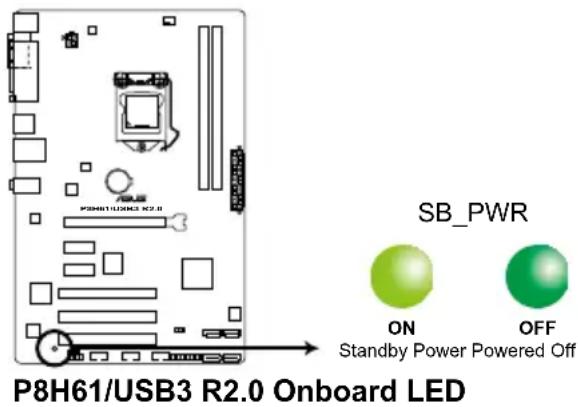 ASUS P8H61USB3 R2.0 - 电力指示灯 - 1
