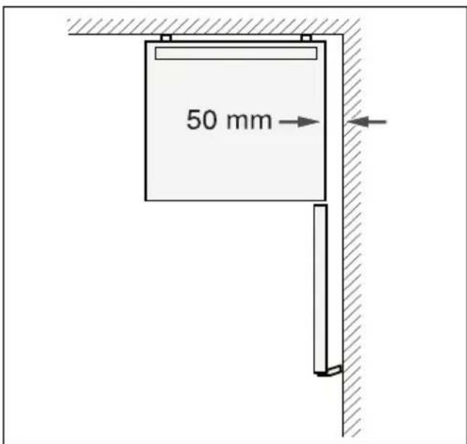 SIEMENS KG58VVWE0N - Distancia respecto a la pared - 1