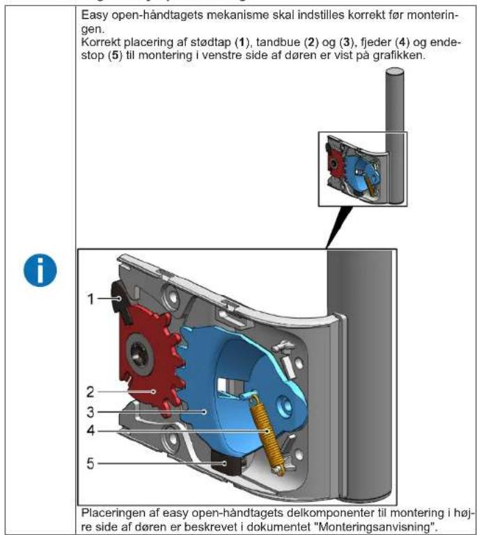 Profilo DF1029WEVV - Montering af easy open-händtag - 1