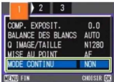 RICOH Caplio G3 - Réglage des Prises de vues en rafale (Prises de vues en rafale) - 2