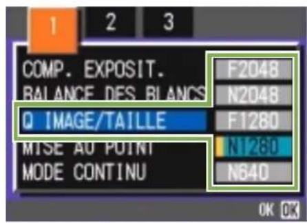 RICOH Caplio G3 - Modification du mode Qualité de l'image/ Format de l'image d'une image fixe - 3