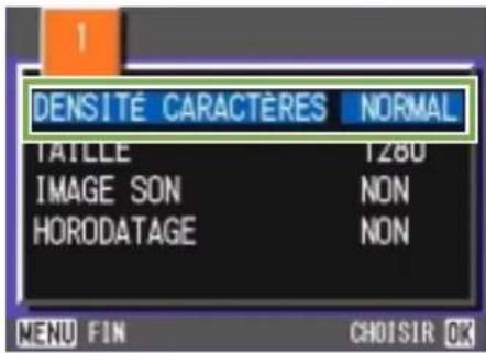 RICOH Caplio G3 - Modification du contraste des prises de vues en mode Texte (DENSITÉ CARACTÉRES) - 4