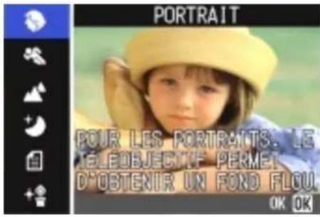 RICOH Caplio G3 - ■Ecran de selection de scènes (Lorsque l'appareil est en mode Scène) - 1