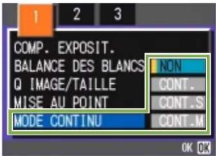 RICOH Caplio G3 - Réglage des Prises de vues en rafale (Prises de vues en rafale) - 3