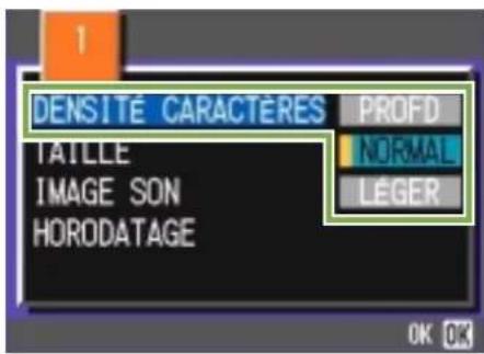 RICOH Caplio G3 - Modification du contraste des prises de vues en mode Texte (DENSITÉ CARACTÉRES) - 5