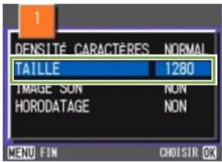 RICOH Caplio G3 - Changement de la taille de l'image pour les photos prises en mode TEXTE - 3