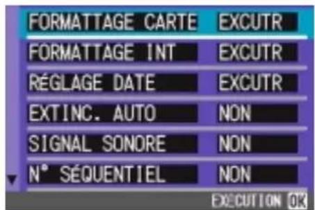 RICOH Caplio G3 - ■Ecran de paramétrage (Lorsque l'appareil est en mode Paramétrage) - 1