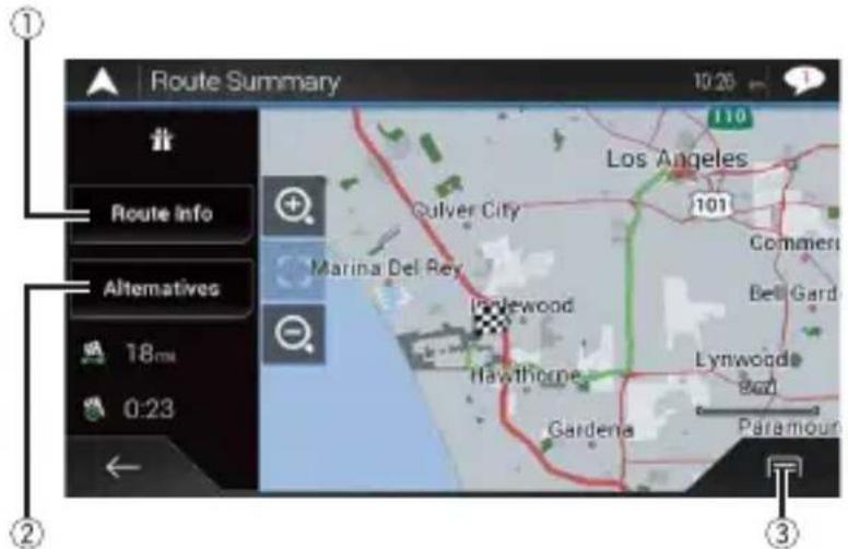 PIONEER AVICW6400NEX - Vérifier les informations sur l'itinéraire et les préférences - 1