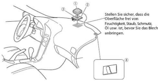 Stellen Sie sicher, dass die Oberfläche frei von Feuchtigkeit, Staub, Schmutz, Öl usw. ist, bevor Sie das Blech anbringen.