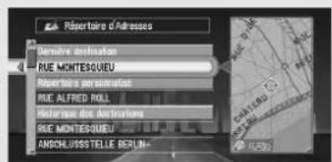 PIONEER CNDV30 - Menu répertoire d'adresses - 1
