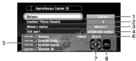 PIONEER CNDV30 - Sélectionnez "informations" dans le menu principal, puis sélectionnez "position actuelle" et "apprentissage capteur 3D". cliquez sur OK. - 1
