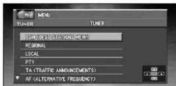 PIONEER CNDV30 - Affichage du TUNER MENU - 1