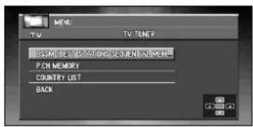 PIONEER CNDV30 - Affichage du MENU TV TUNER - 1