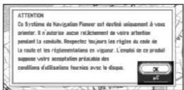 PIONEER CNDV30 - Vérifiez les détails de votre message d'avertissement et cliquez sur la touche OK. - 1
