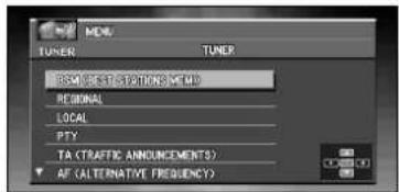PIONEER CNDV30 - Affichage du RDS (TUNER) MENU - 1