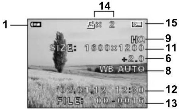 OLYMPUS Camedia C120 - MONITOR INDICATIONS - 2