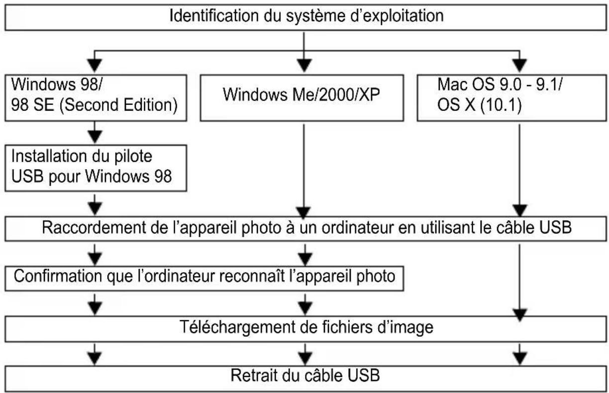 OLYMPUS Camedia C120 - TRANSFERT DES PHOTOS VERS UN ORDINATEUR - 1