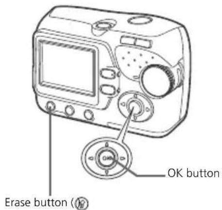 OLYMPUS X705 - c. To erase a picture - 1