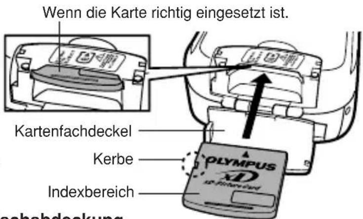 OLYMPUS Camedia D395 - Schließen Sie die Kartenfachabdeckung. - 1