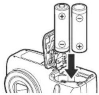 OLYMPUS X710 - a. Attach the strap b. Insert the batteries - 3