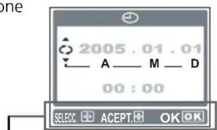 OLYMPUS X710 - c. Ajuste la Fecha y hora - 2