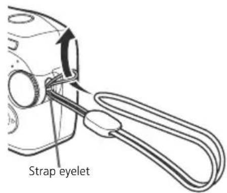 OLYMPUS X710 - a. Attach the strap b. Insert the batteries - 1