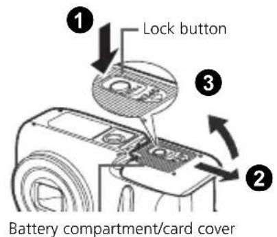 OLYMPUS X710 - a. Attach the strap b. Insert the batteries - 2