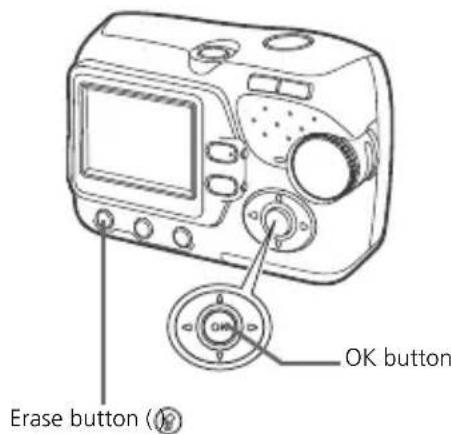 OLYMPUS X710 - c. To erase a picture - 1
