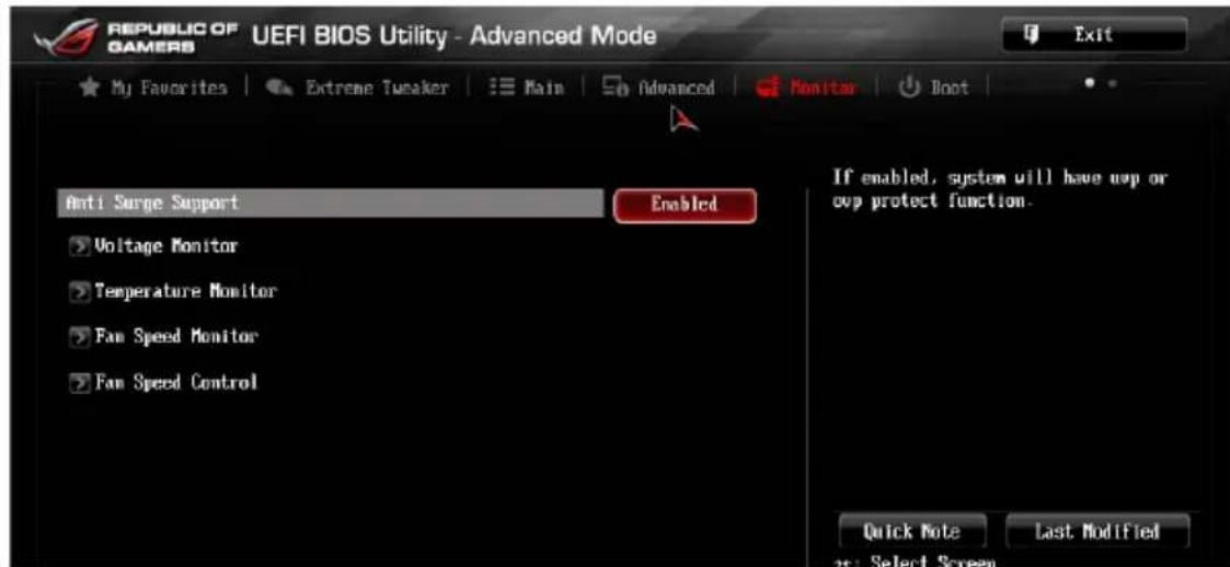 ASUS RAMPAGE IV BLACK EDITION - Menu Monitor (Surveillance) - 1