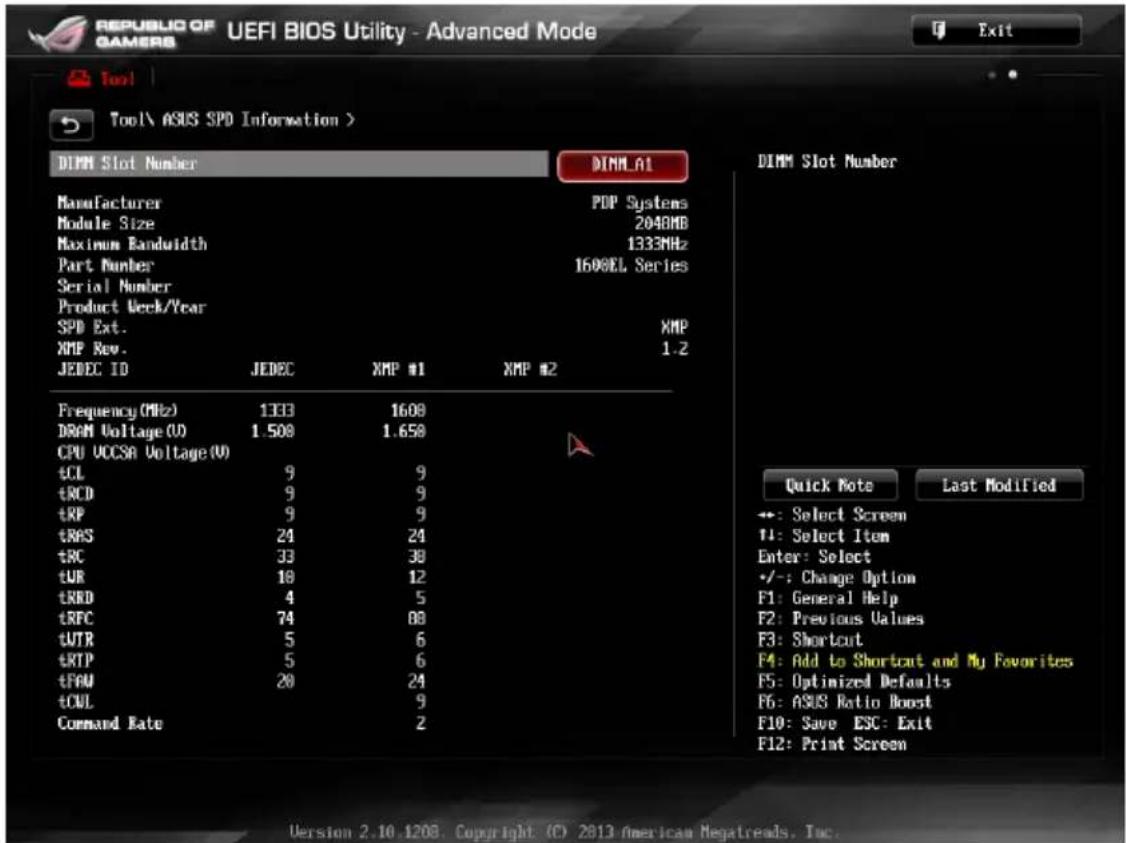 ASUS RAMPAGE IV BLACK EDITION - ASUS SPD Information (Informations de SPD) - 1
