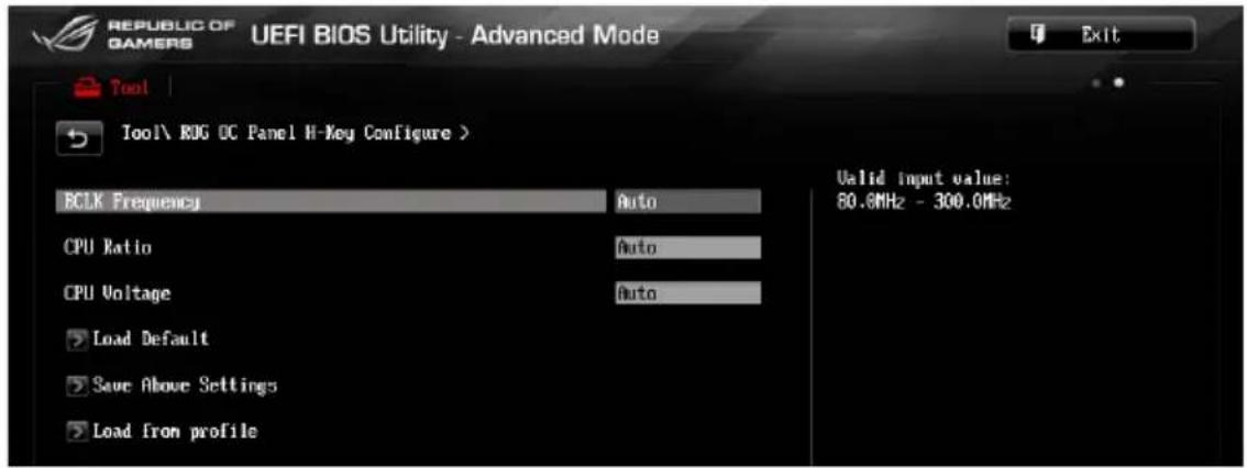 ASUS RAMPAGE IV BLACK EDITION - ROG OC Panel H-Key Configure - 1
