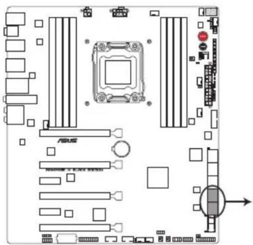 ASUS RAMPAGE IV BLACK EDITION - Connecteurs Serial ATA 6.0 Gb/s ASMedia (7-pin SATA6G_E1/2/3/4 [gris]) - 1