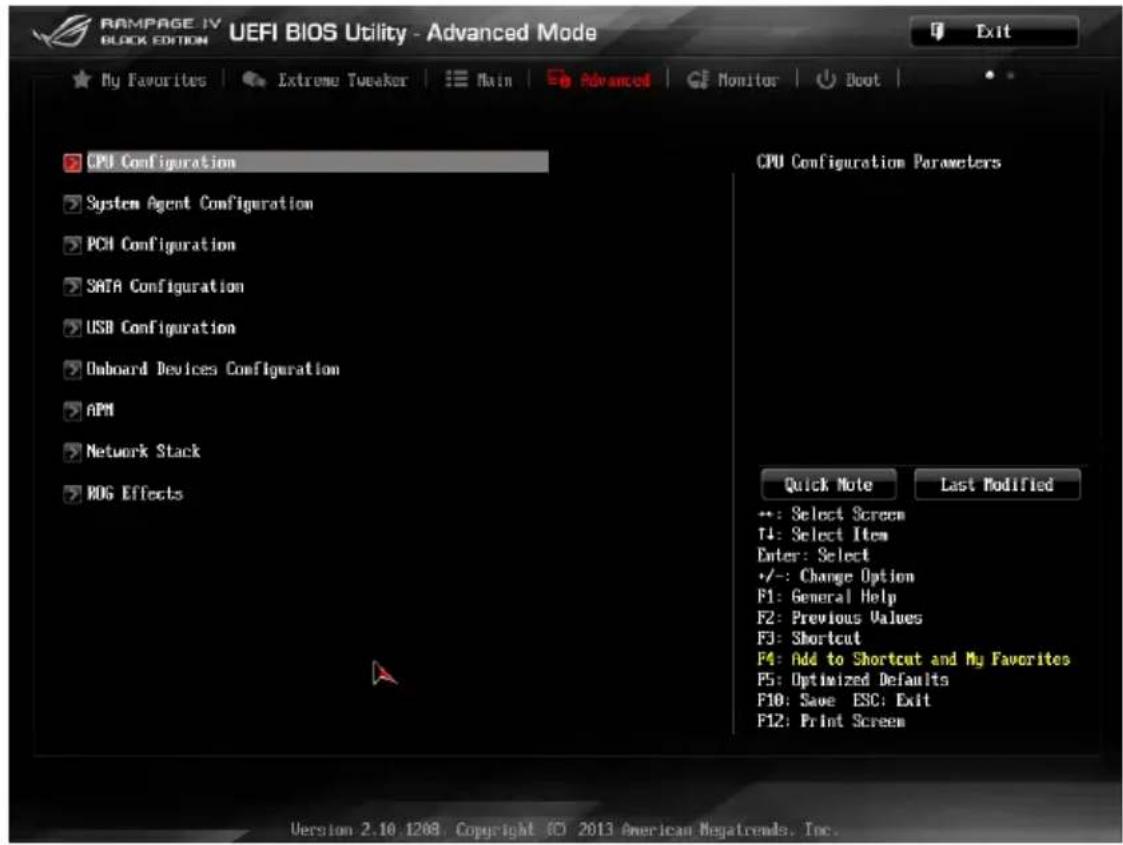 ASUS RAMPAGE IV BLACK EDITION - Menu Advanced (Avancé) - 2