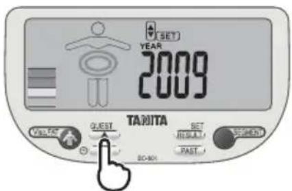 TANITA InnerScan V - Jahr einstellen - 1