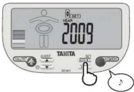 TANITA InnerScan V - Entrez l'année - 2