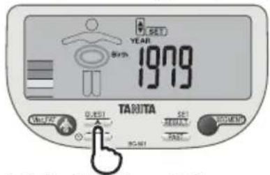 TANITA InnerScan V - Set your Birthday (Year/Month/Day). - 1