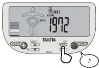 TANITA InnerScan V - Kies een persoonlijk nummer - 3