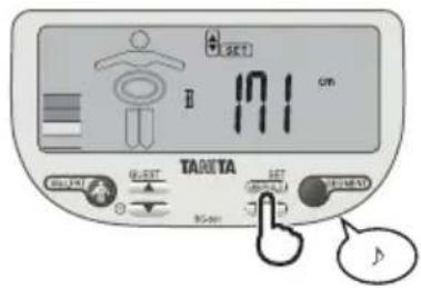 TANITA InnerScan V - Entrez l'année - 13