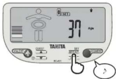 TANITA InnerScan V - Сброс времени - 4
