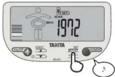 TANITA InnerScan V - Сброс времени - 2