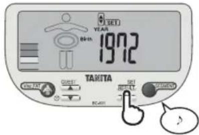 TANITA InnerScan V - Set your Birthday (Year/Month/Day). - 3