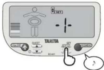 TANITA InnerScan V - Нажмите SET для включения прибора. - 2